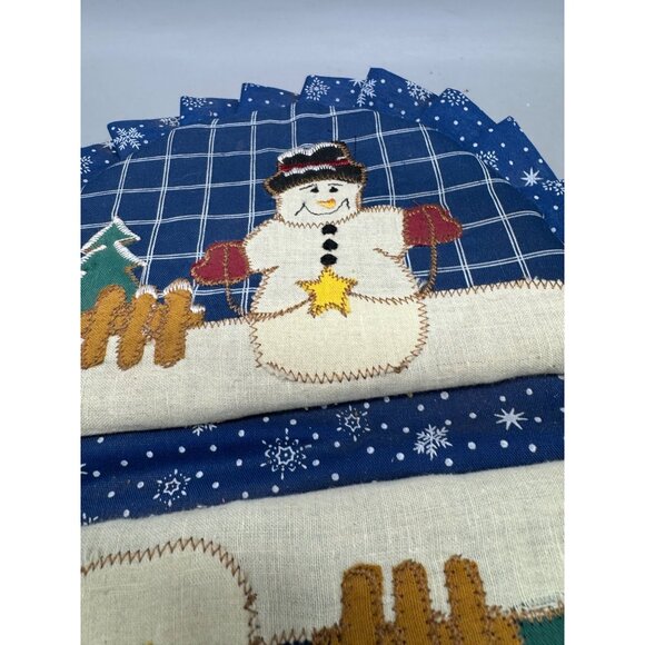 Holiday Snowman Woven Wicker Cloth Basket Lid Handle Christmas Home Decor READ - Picture 5 of 12